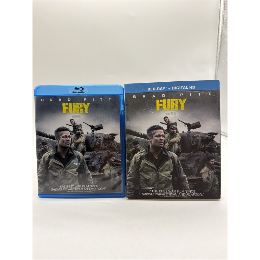 Fury Blu-ray 2014 War Movie Brad Pitt Sony Pictures W/ Slipcover 0043396439948